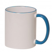 Фотокружка с цветной ручкой и каймой